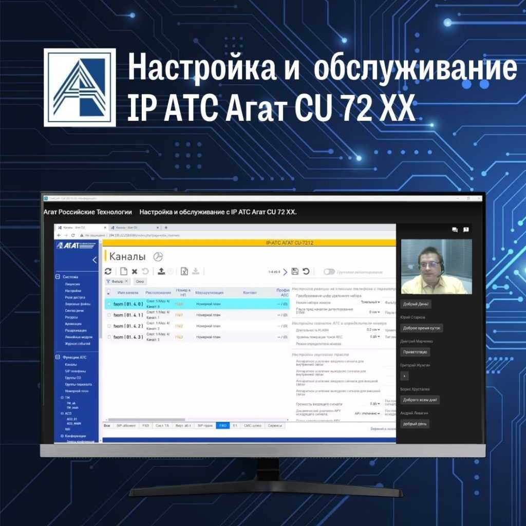 Обучение Агат Рт Настройка и обслуживание с Ip АТС Агат Cu 72 Xx 1024x1024